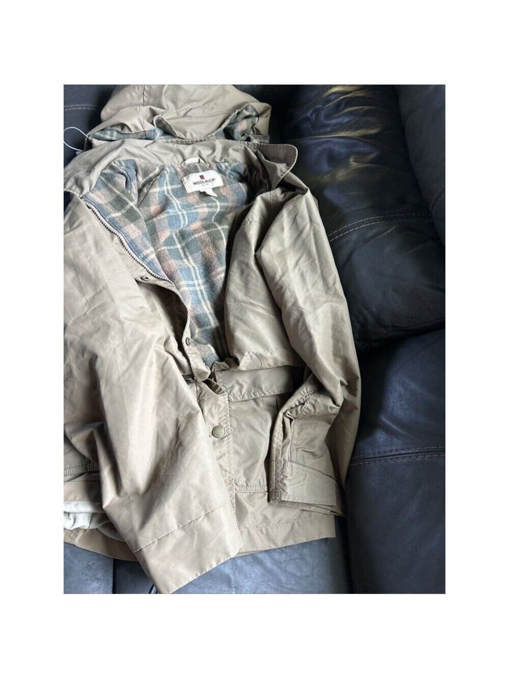 Woolrich Women’s Brown Detachable Hoodie Double Zipper Jacket. Size Large